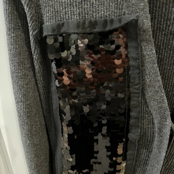 Gray and Black Cardigan with Sequin Panels from Simply Vera - Picture 2 of 6